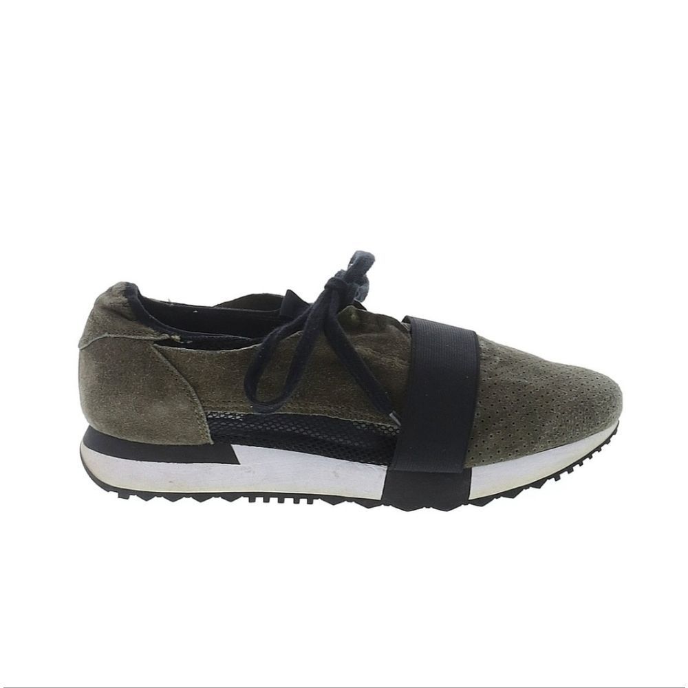 Steve Madden Altutide Olive Green & Black Suede Sneakers Size 9